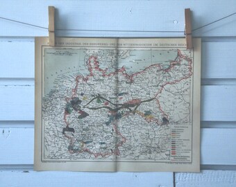 1894 Vintage German Industry Map