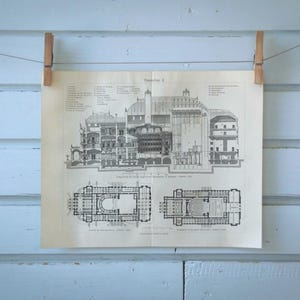 Illustratie vintage theatergebouw uit 1907