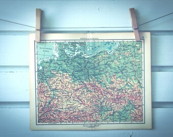 1959 Vintage Central Europe Map