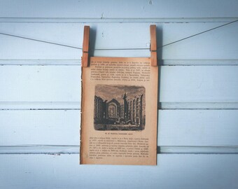 1888 Vintage Lisbon Opera Ruins Lithograph Illustration