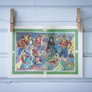 1955年ヴィンテージモンテネグロ民族衣装イラスト - Etsy 日本