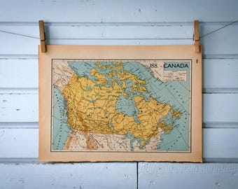 1941 Vintage Map of Canada