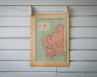 1941 Vintage West Australia Map