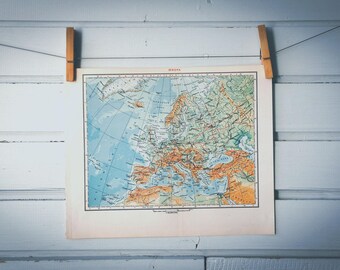 1967 Vintage Map of Europe