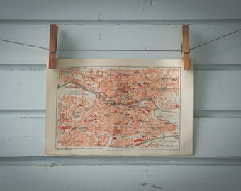 1907 Vintage Nuremberg Map