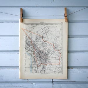 1904 Vintage Mapa Boliwii