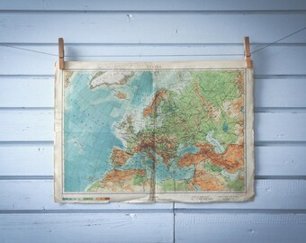 1970s Vintage Map of Europe