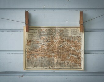 1936 Vintage Map of Barmen