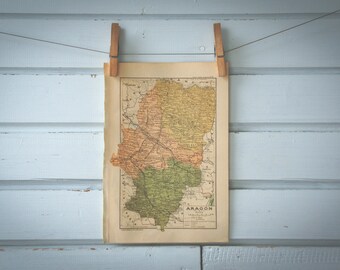 1928 Vintage Aragon Map