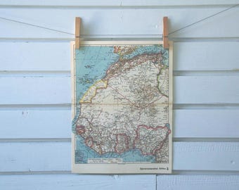 1938 Vintage Map of Northwestern Africa