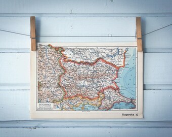 1938 Vintage Bulgaria Map