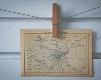 1910s Vintage Saint Petersburg Map