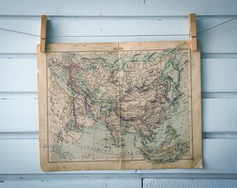1886 Vintage Map of Asia
