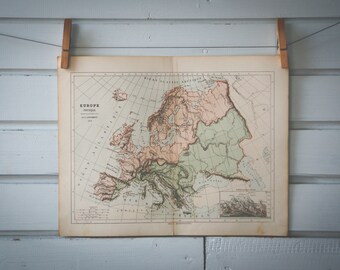 1870 Vintage Map of Europe