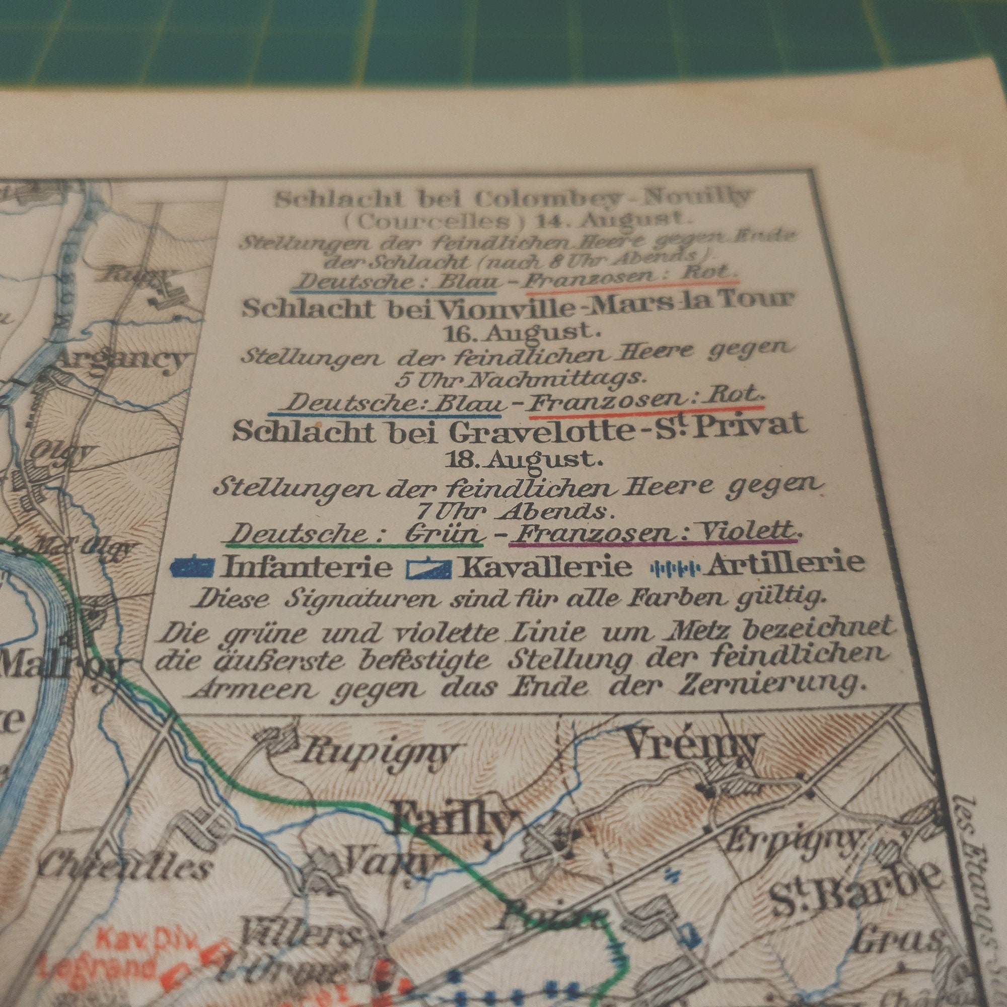 1907 Vintage Siege of Metz Map