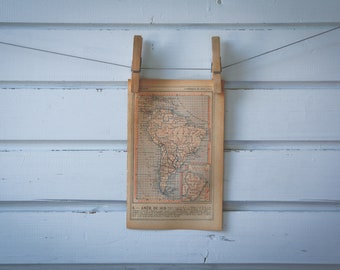 1921 Vintage South America Map