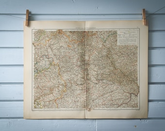 1901 Vintage North Bavaria Map