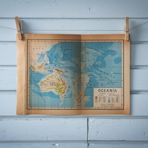 1946 Vintage Oceania Map