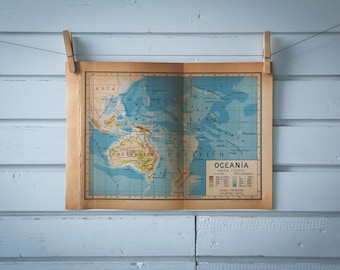 1946 Vintage Oceania Map