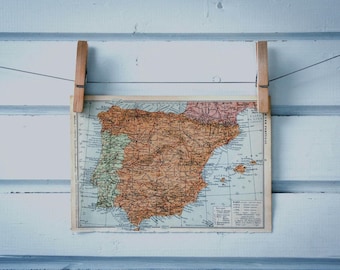 1956 Vintage Map of Spain