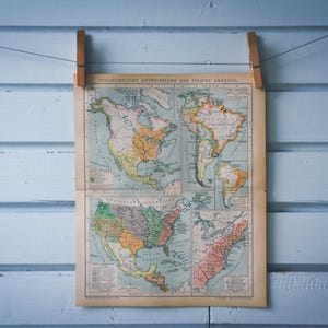 Vintage kaart van de nederzetting van Amerika uit 1893