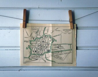 1928 Vintage Leeuwarden Map