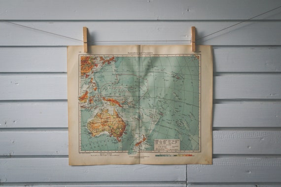 1928 Vintage Oceania Map