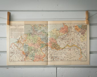 1907 Vintage Central Europe Garrisons Map