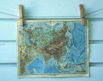 1951 Vintage Map of Asia
