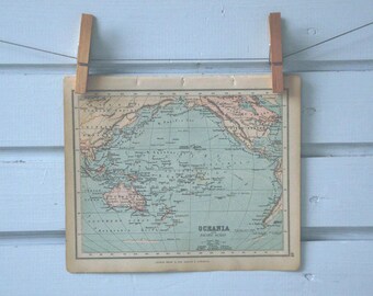 1896 Vintage Oceania Map