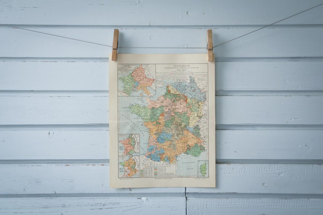 1907年 15世紀から19世紀のフランスのヴィンテージ地図 - Etsy 日本