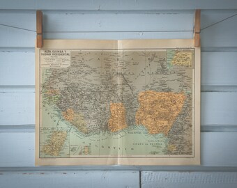 1928 Vintage West Africa Map