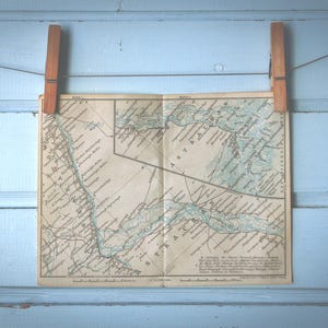 1904 Vintage Karte der Wolga von Kamyshin bis Astrachan