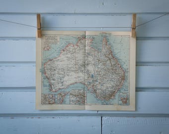 1907 Vintage Map of Australia