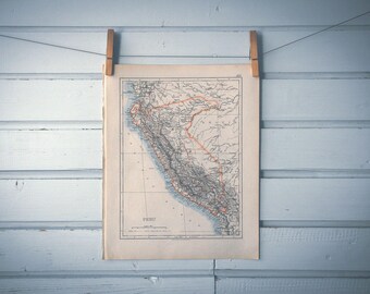 1897 Vintage Peru Map