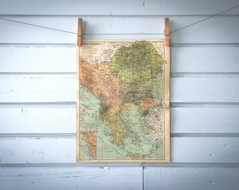 1928 Vintage Map of the Balkans