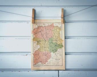 1937 Vintage Castile & León Map