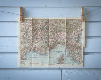 1906 Vintage Map of the Riviera