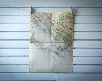 1930s Vintage North Dalmatia Map