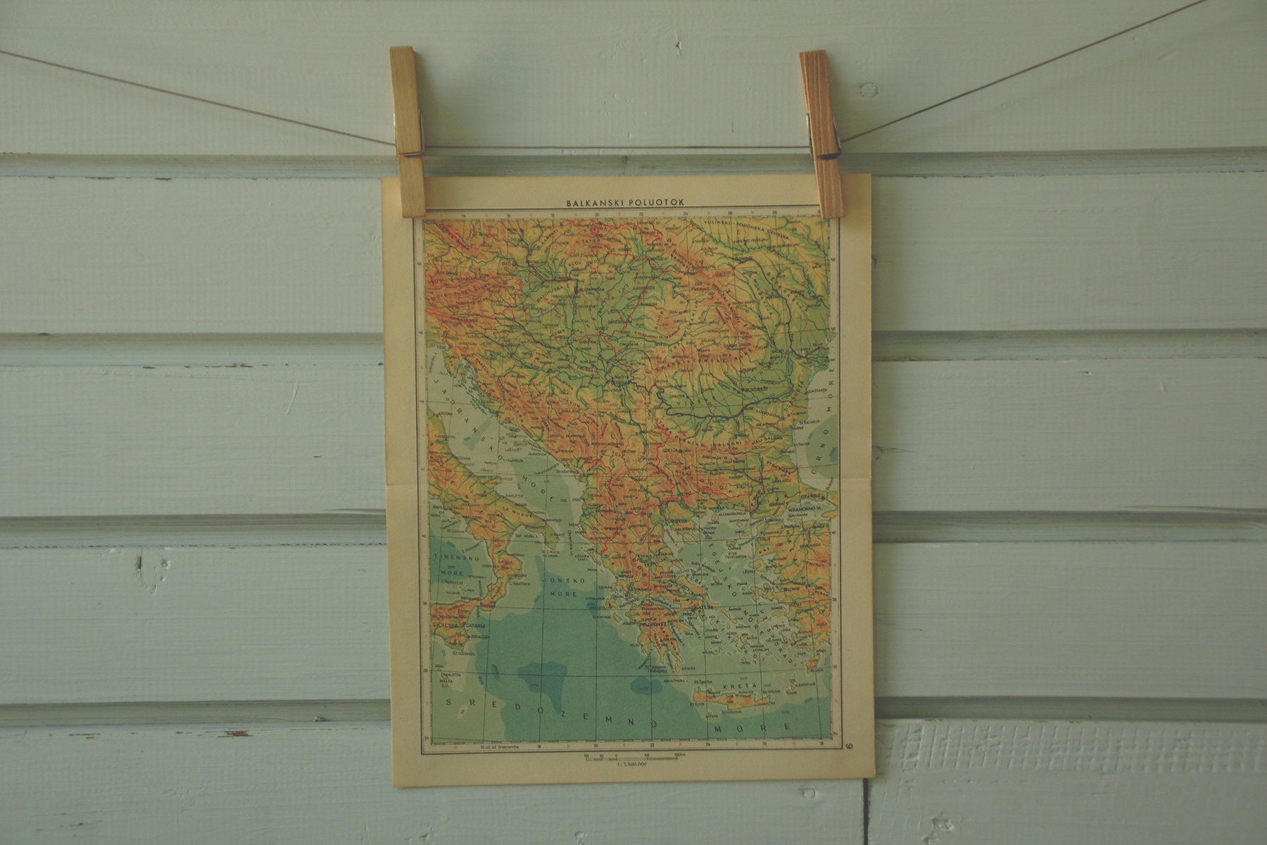 1959 Vintage Map of the Balkans