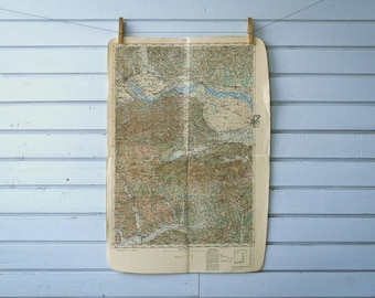 1950 Vintage North Croatia & East Slovenia Map