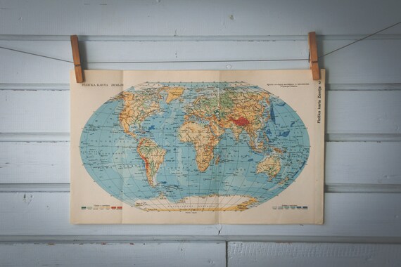 アンティーク調　ヴィンテージ 世界地図 1938年のヴィンテージ世界地図 - Etsy 日本