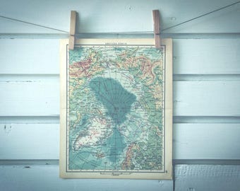 1959 Vintage Map of Arctic