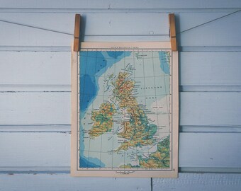 1965 Vintage UK Map