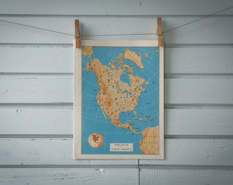 1957 Vintage North America Map
