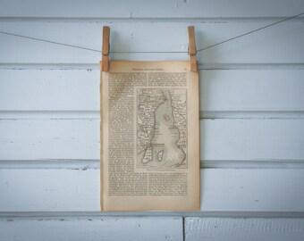 1890 Vintage Øresund Map