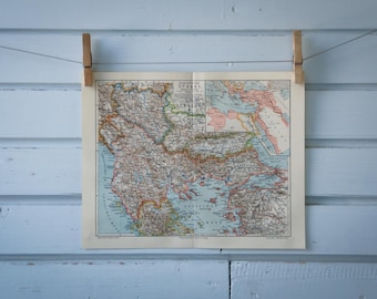 1907 Vintage Map of the Balkans