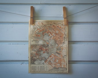 1913 Vintage Toulon Map