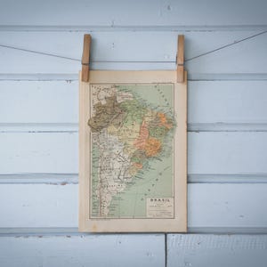 1937 Vintage Map of Brazil
