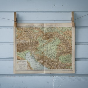 Mappa d&#39;epoca dell&#39;Austria-Ungheria del 1887